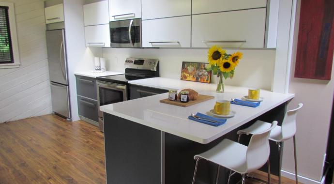 non-toxic sustainable aluminum kitchen in  bone white