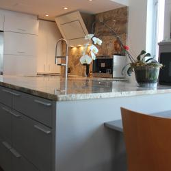 Muebles cocina sostenibles non-toxic de aluminio blanco y gris