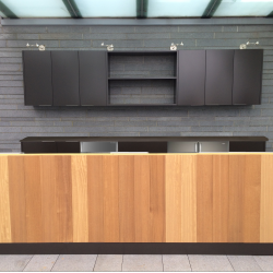 outdoor kitchen in chocolate brown powder coated aluminum