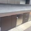 outdoor kitchen in chocolate brown powder coated aluminum