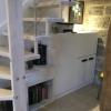 custom desk under stairs in white aluminum design by IMDesign