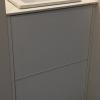 white textured aluminum non-toxic bathroom vanity cabinets stone wall Languedoc Rousillon Pezenas