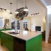 non-toxic aluminum cabinetry in bold and bright green apple