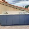 Outdoor aluminum kitchen in Anthracite Grey