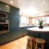 rustic kitchen in dark green aluminum non-toxic and sustainable